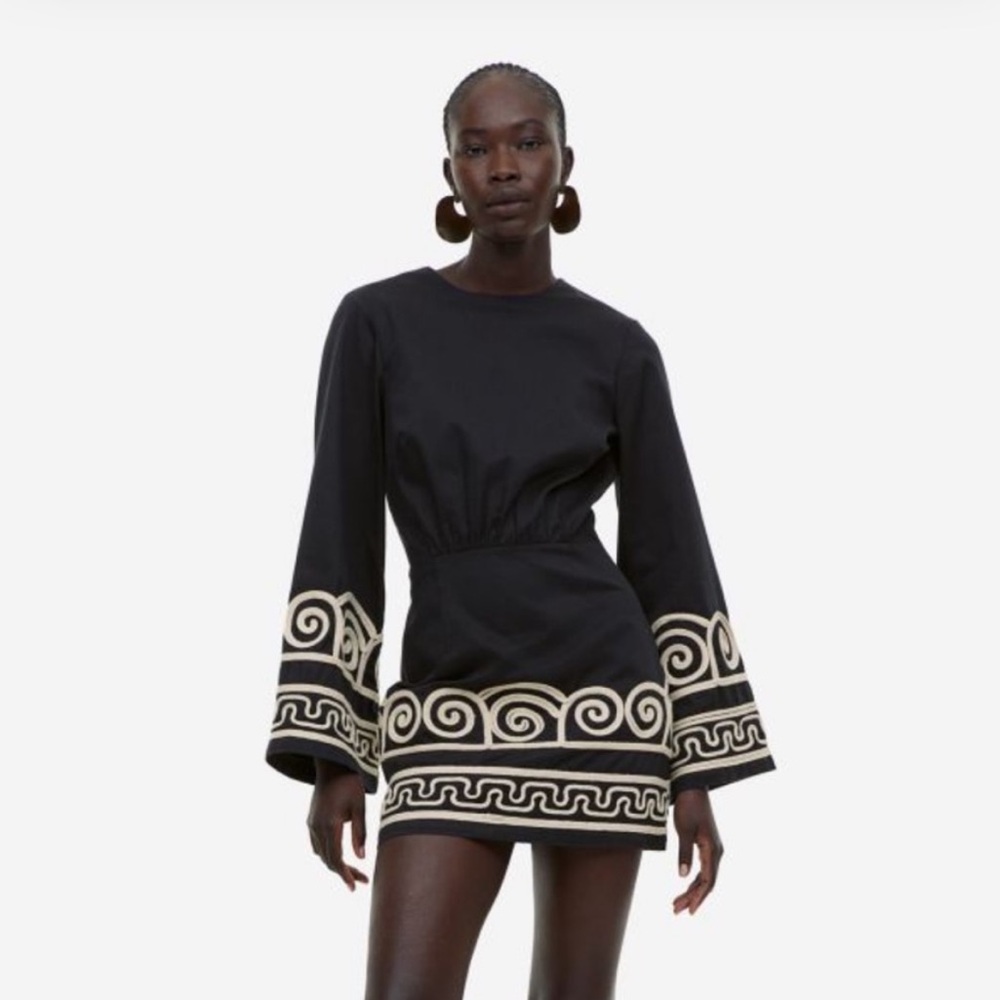 H&M Black and Cream Mini Dress